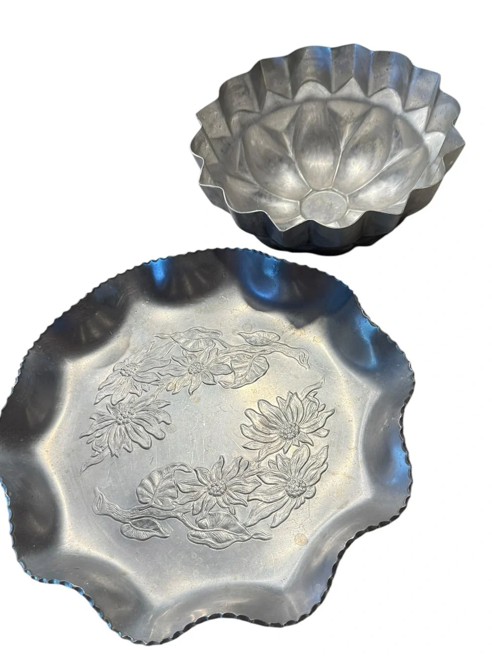 Vintage Farbla & Shlevin Hand Wrought Aluminum Tray and a Sigg Baking/Jello Mold